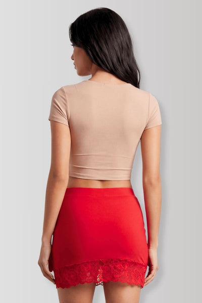 Marina red mini skirt