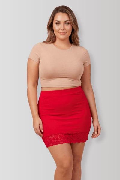 Marina red mini skirt