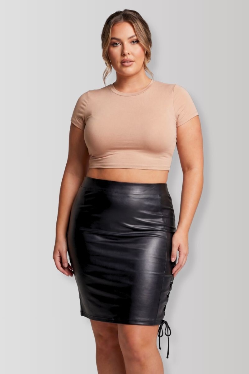 Paloma black faux leather mini skirt