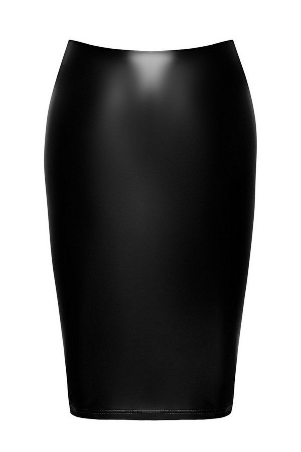 Wetlook skirt with secret zip