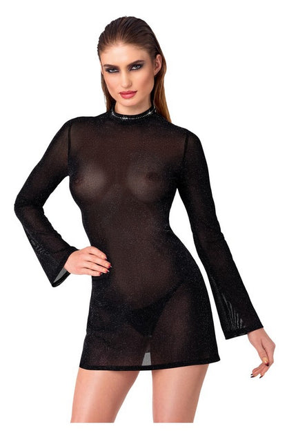 Mini-robe résille noire Ligne Privée