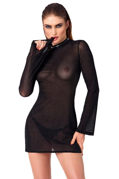 Mini-robe résille noire Ligne Privée