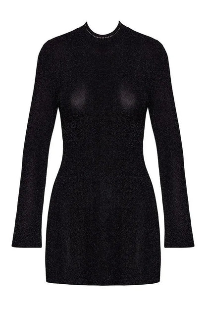 Mini-robe résille noire Ligne Privée par Noir Handmade