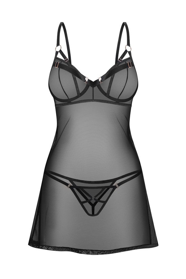 Euridia black nightie