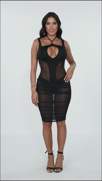 Sheer backless dress