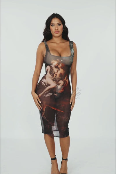 Midnight Muse Printed Dress