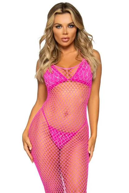 Never Enough long fishnet dress