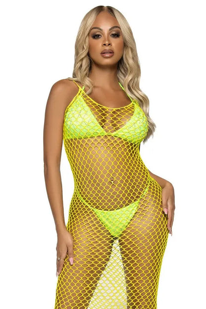 Never Enough long fishnet dress