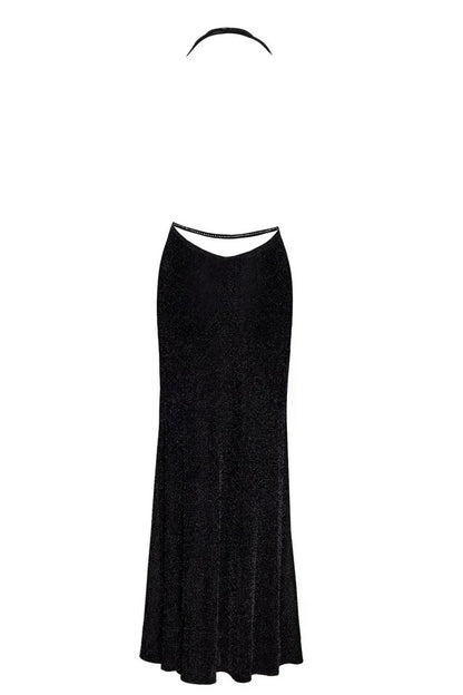 Robe longue fluide Onyx F373 par Noir Handmade