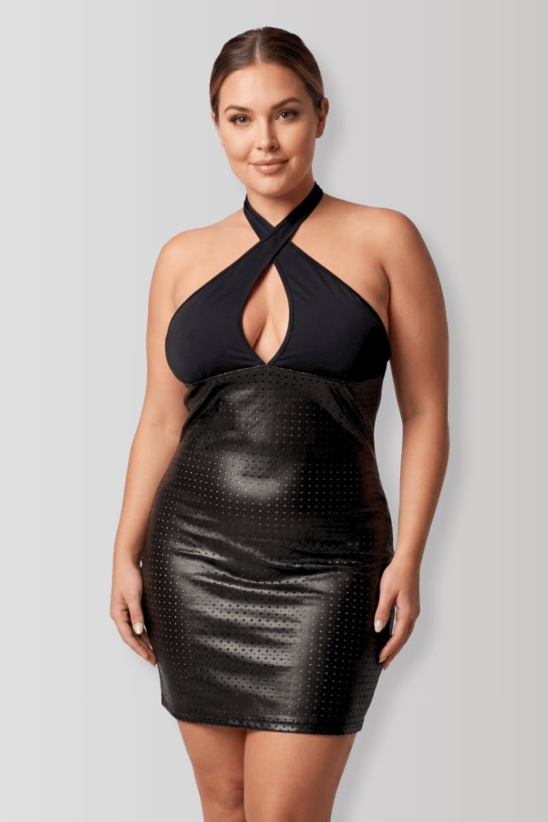 Margot black cross-strap mini dress