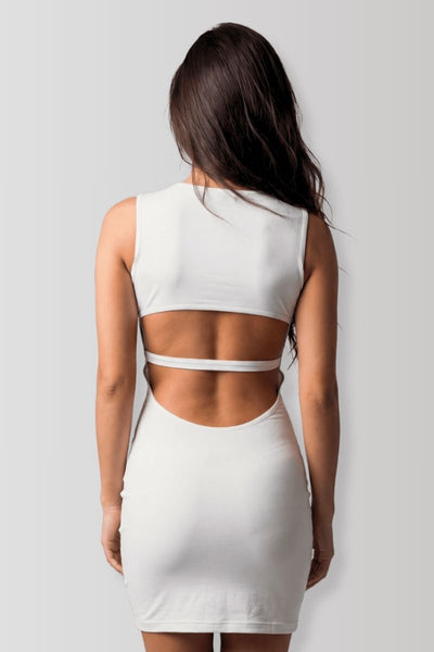 Olivia white lace mini dress
