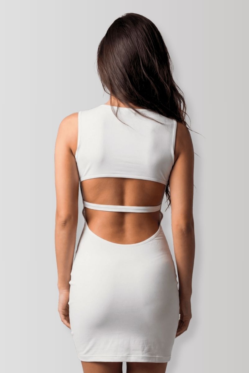 Olivia white lace mini dress