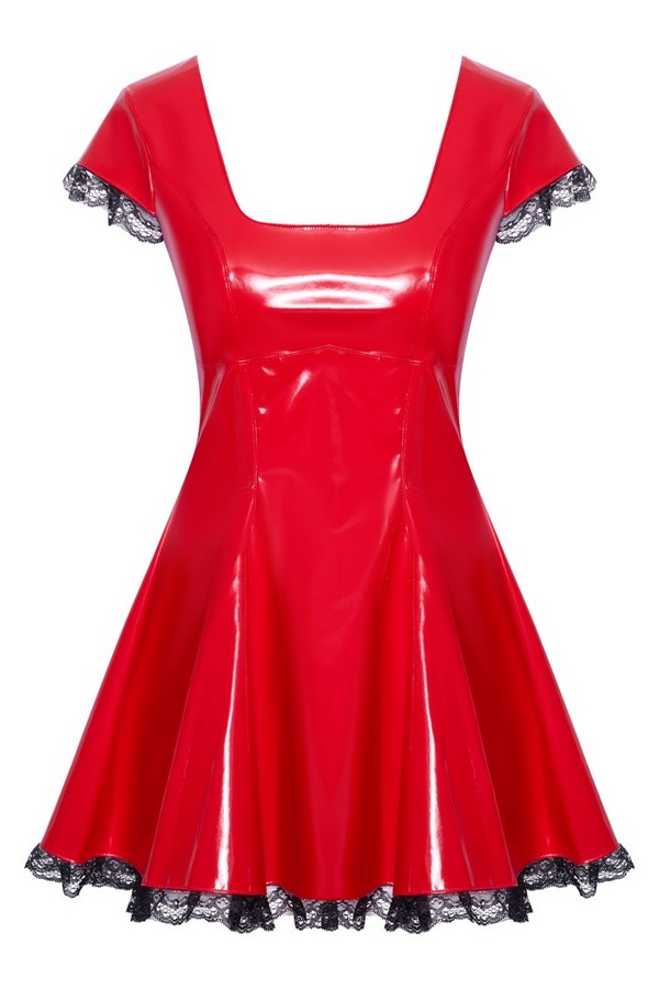 Robe patineuse vinyle rouge par Black Level