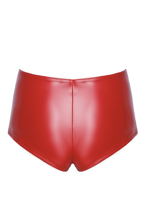 Shorty wetlook F356 Mysteria rouge par Noir Handmade