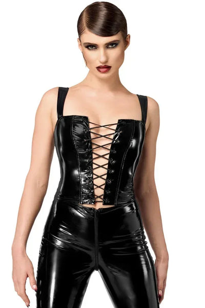 Top vinyle Dominae F379 par Noir Handmade