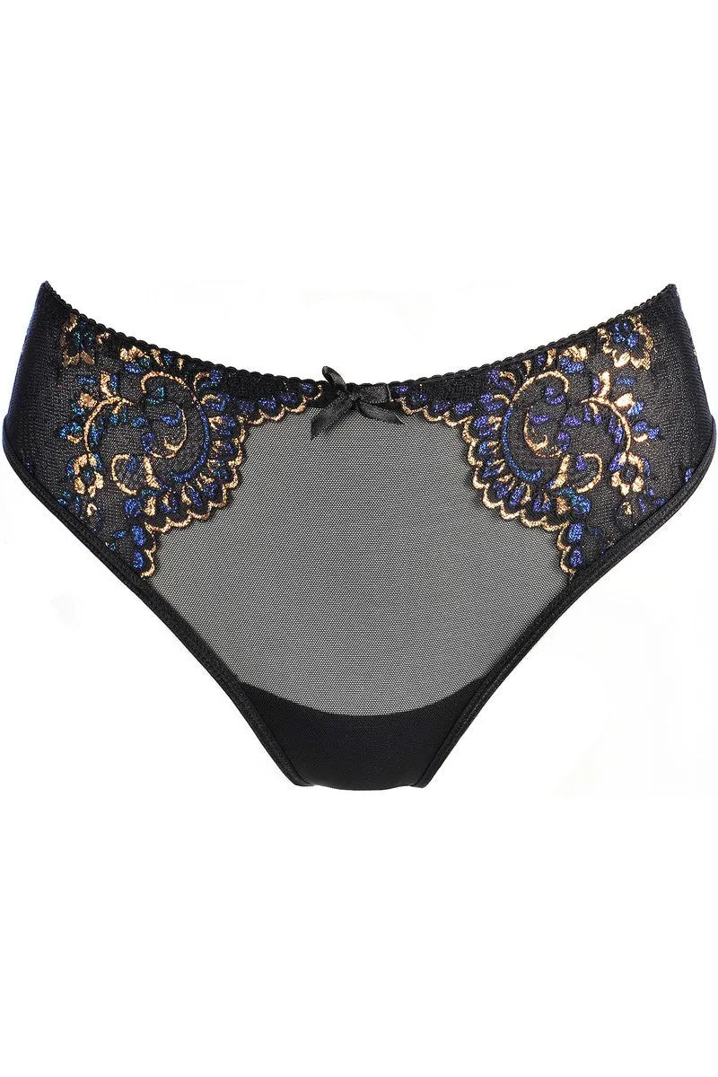 Culotte bleu & or V-10383 - LUXURY ALLEY dessous