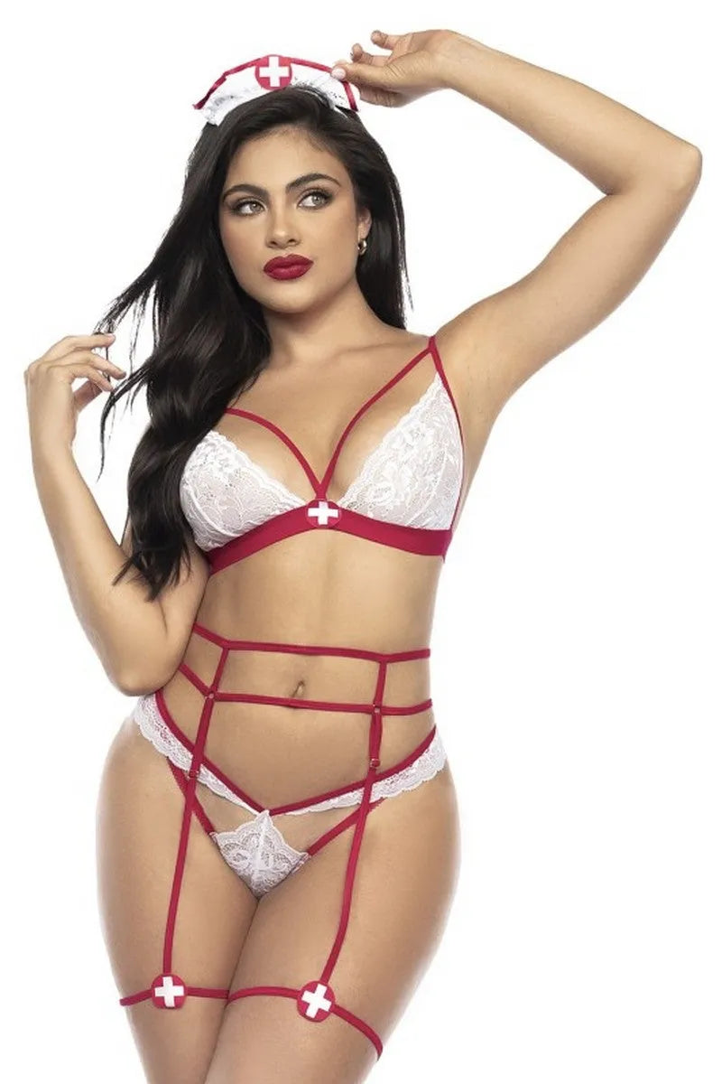 Costume d'infirmière sexy 4 pièces - LUXURY ALLEY dessous