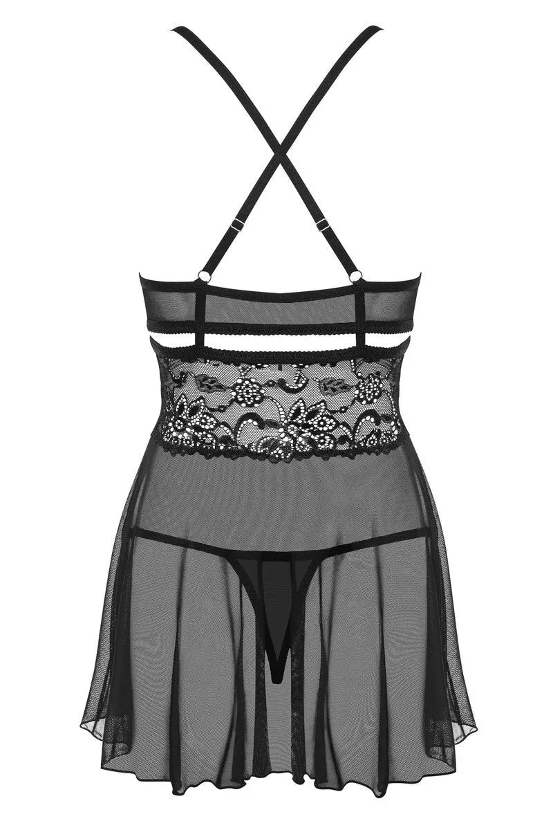 Babydoll 838-BAB noir - LUXURY ALLEY dessous