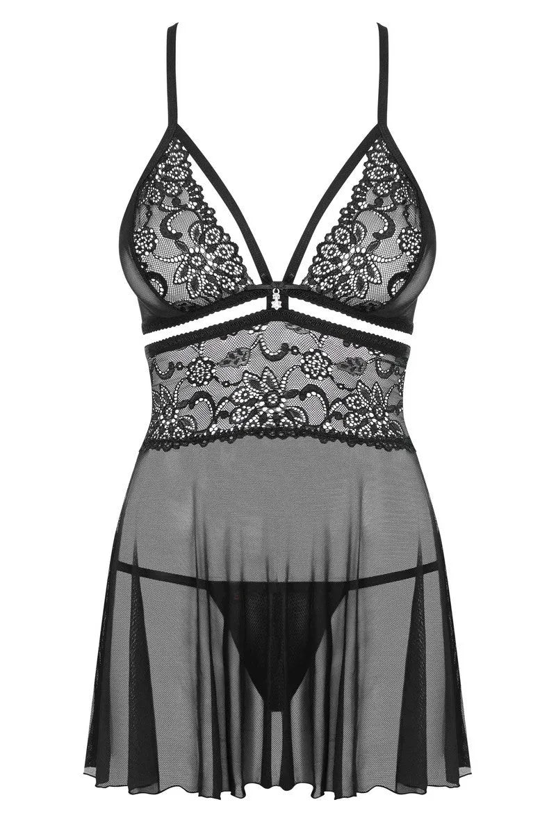 Babydoll 838-BAB noir - LUXURY ALLEY dessous