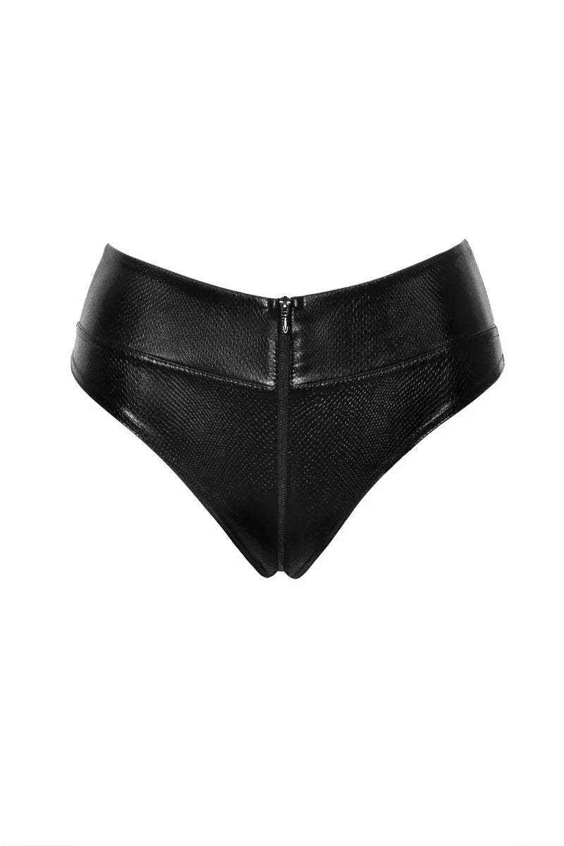 Culotte zip peau de serpent F276 par Noir Handmade