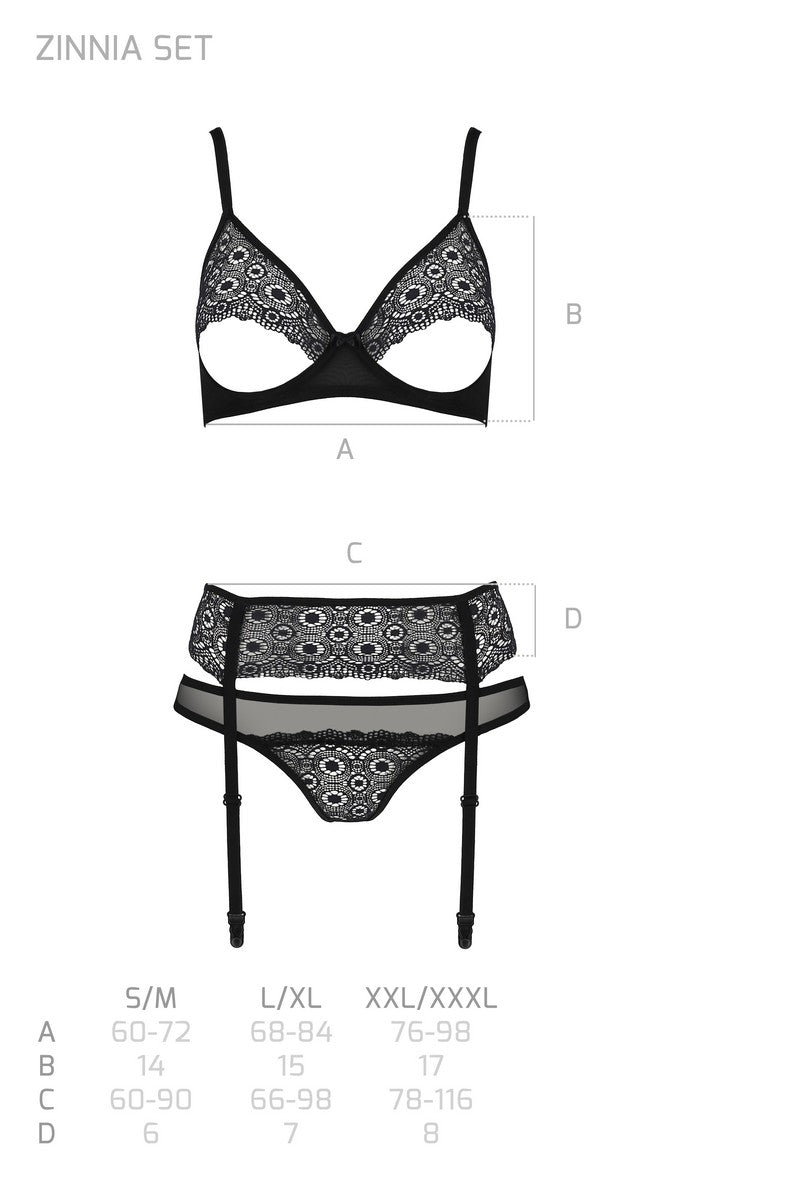 Ensemble 3 pièces Zinnia par Passion Lingerie