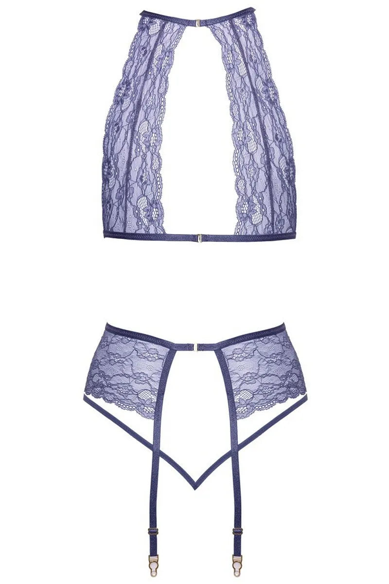 Ensemble glamour bleu-gris - LUXURY ALLEY dessous