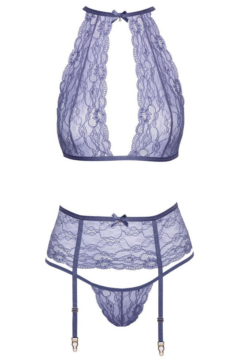 Ensemble glamour bleu-gris - LUXURY ALLEY dessous