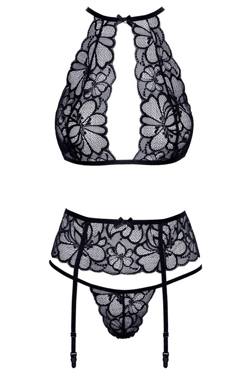 Ensemble floral noir - LUXURY ALLEY dessous