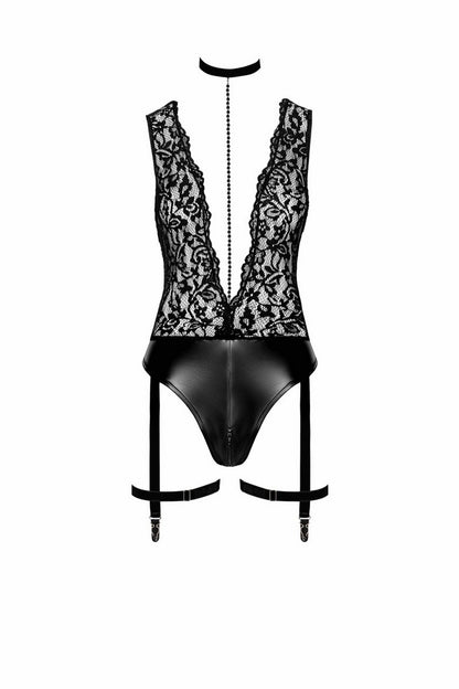 Body décolleté & jarretelles F297 - LUXURY ALLEY dessous