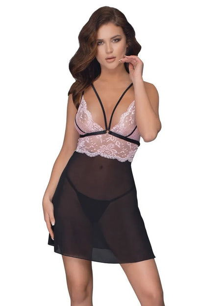 Nuisette Rose noire par Cottelli lingerie