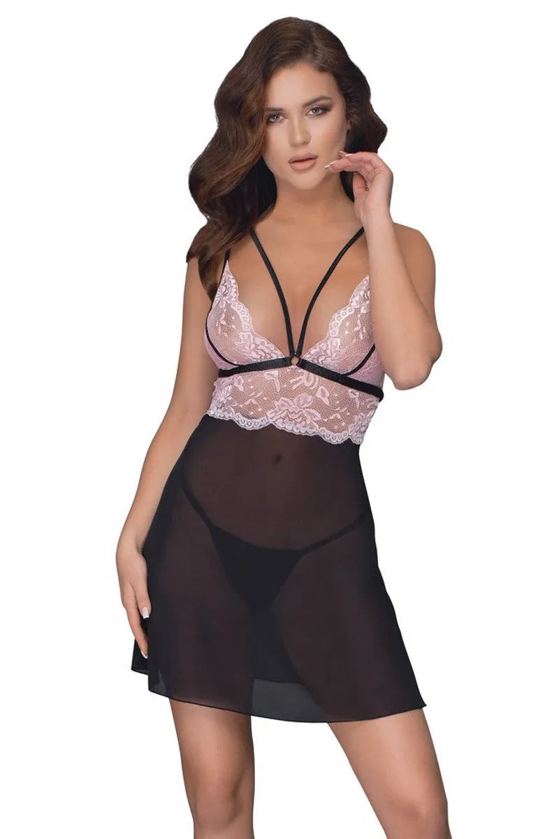 Nuisette Rose noire par Cottelli lingerie