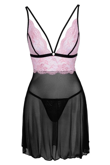 Nuisette Rose noire par Cottelli lingerie