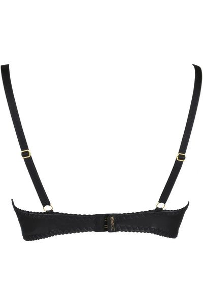 Soutien-gorge ouvert zippé noir V-9871 par Axami