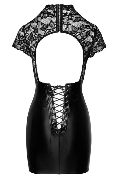 Robe duo wetlook-dentelle par Noir Handmade