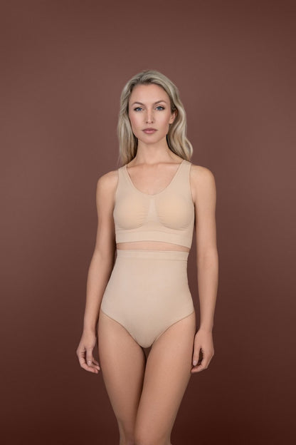 String taille haute sans couture beige - LUXURY ALLEY dessous