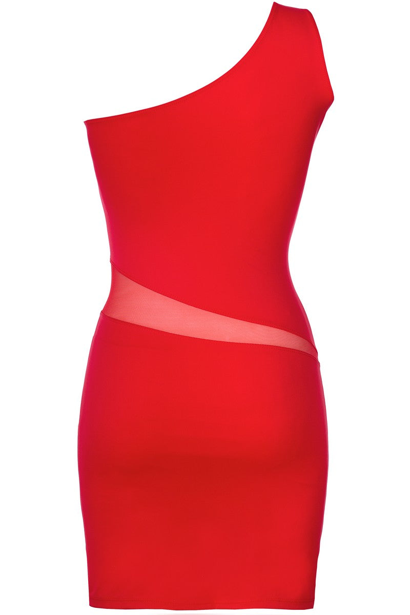 Robe rouge V-9089 - LUXURY ALLEY dessous